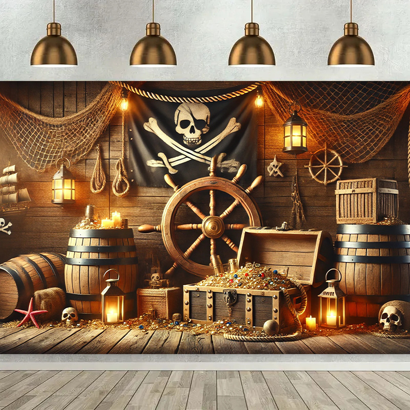 Pirate themed treasure room ba - огляд і ціна Office Tech Background